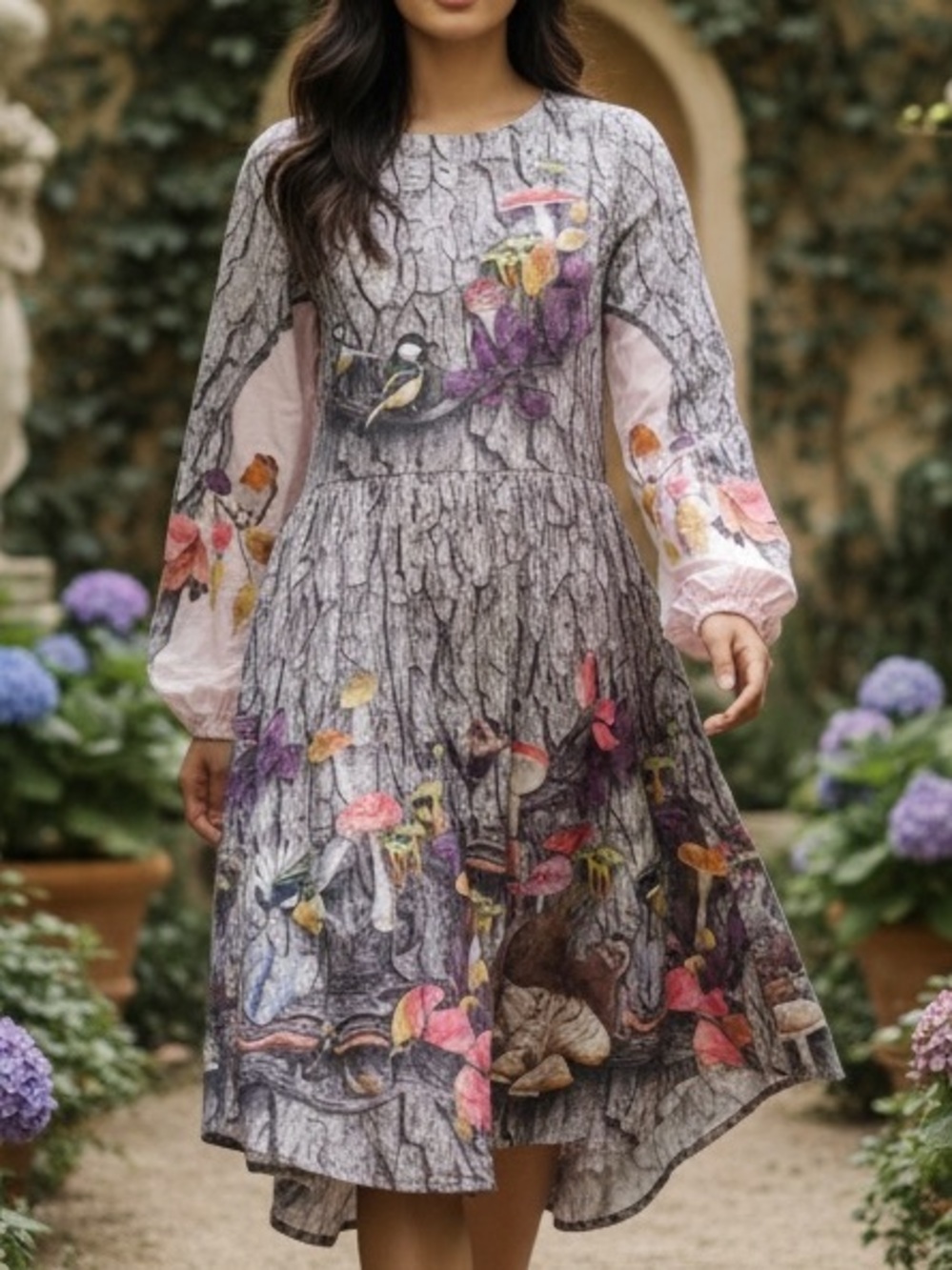 Molo Tree of Life Floral Boho Dress Long Sleeve Size XXS